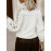 Women's Off-Shoulder Sweater with Puff Sleeves & Lace Cut-Outs - Semi-Sheer Long Sleeve Pullover for Fall Winter, Casual Chic Layering Top, Sweater, Intricate Knitwork