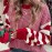 Women'S Red & White Striped Sweater - Long Sleeve Round Neck Pullover, All-Season Casual Elegant Sweater for Everyday & Formal Outfits