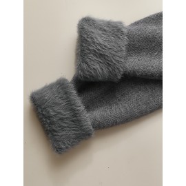 Women's Thick & Soft Sweater with Bow Buttons - Winter Warm Round Neck Long Sleeve Cozy Sweater, Beige & White Cable- Design, All-Season Casual Elegant Pullover for Fall and Winter Layering, Hand Wash or Dry Clean, Solid Color with Bow Detail, Medium Stretch, Relaxed Fit, Fleece Lining for Extra Warmth, Chic and Comfortable for Casual Attire, Cozy Sweaters For Women, Casual Long Sleeve Sweater, Oversized Knit Sweater, Colourfull Loose Sweater For Women,