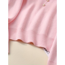 Women's Thick & Soft Sweater with Bow Buttons - Winter Warm Round Neck Long Sleeve Cozy Sweater, Beige & White Cable- Design, All-Season Casual Elegant Pullover for Fall and Winter Layering, Hand Wash or Dry Clean, Solid Color with Bow Detail, Medium Stretch, Relaxed Fit, Fleece Lining for Extra Warmth, Chic and Comfortable for Casual Attire, Cozy Sweaters For Women, Casual Long Sleeve Sweater, Oversized Knit Sweater, Colourfull Loose Sweater For Women,