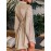 Long-sleeved lace dress with buttoned waist tie