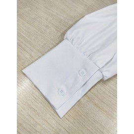 Plus Size - Plus Size, Women'S Plus Size Elegant Long Sleeve Button-Up Shirt - Non-Stretchy Formal & Casual Blouse, Machine Washable Office & Everyday Tops for Women, Classic Collar Button Front Placket, All-Season Professional & Everyday Blouse, Versatile Top, Sophisticated Design, Durable Material, Stylish Top, Fashion Lovers