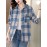 Plus Size - Women'S Plus Size Oversized Plaid Flannel Shirt - Elegant Long Sleeve Button-Up with Checkered Pattern, Non-Stretch Fabric, Classic Collar, Versatile Fall/Winter Casual Top, Autumn Winter Apparel | Elegant Casualwear | Nonstretch Material