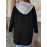Plus Size - European And American Autumn And Winter Fashion Elegant Faux Two-Piece Cardigan with Pockets And Drawstring Hood, Long Plus-Size Women'S Coat.