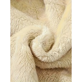 Plus Size, Women's Mid-Length Hooded Winter Coat with Fleece Lining - Light Grey & Casual Elegant Outerwear, Full-Zip Closure, Relaxed Fit, Machine Washable, Pockets for Fall and Winter Warmth (Office to Weekend Wear)