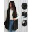 Plus Size - Women'S Plus Size Fuzzy Jacquard Hooded Vest Jacket - Thick Warm Winter Coat with Single-Breasted Button Front, Sleeveless Mid-length Solid Color Elegant Outerwear For Fall & Winter