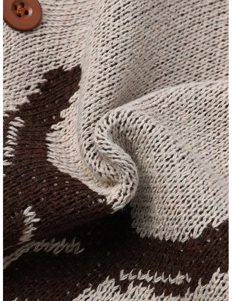 Cardigans - Mens Vintage Pattern Single-Breasted Warm Knitted Sweater Cardigans