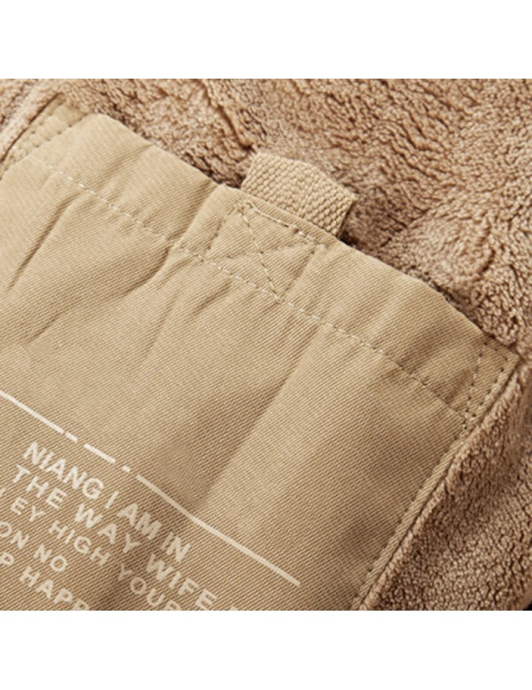 Coats - Mens Thick Fleece Winter Coat Hooded Outdoor Solid Color Jacket