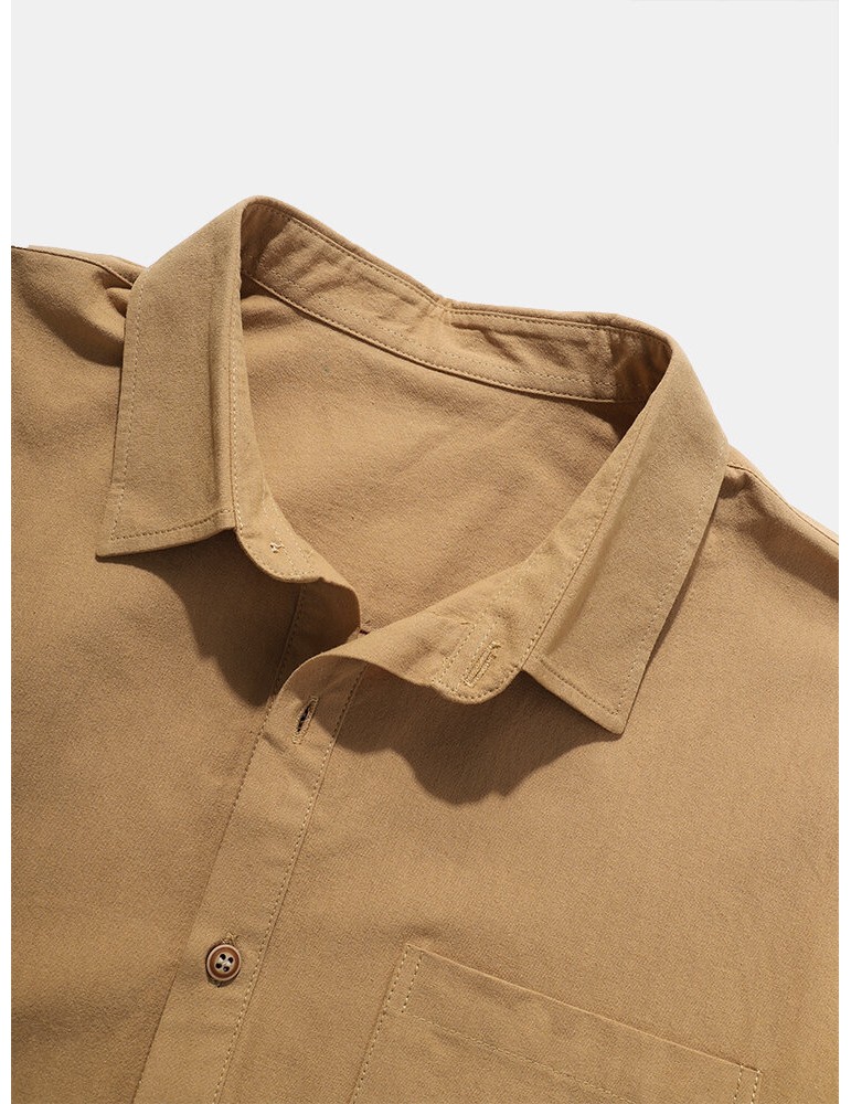 Golf Shirts - Mens 100% Cotton Basic Solid Color Lapel Short Sleeve Golf Shirt