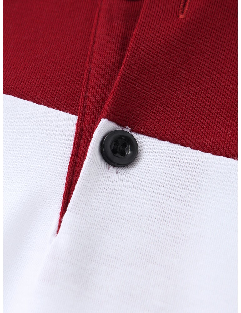 Golf Shirts - Mens Color Block Short Sleeve Casual Sport Golf Shirts