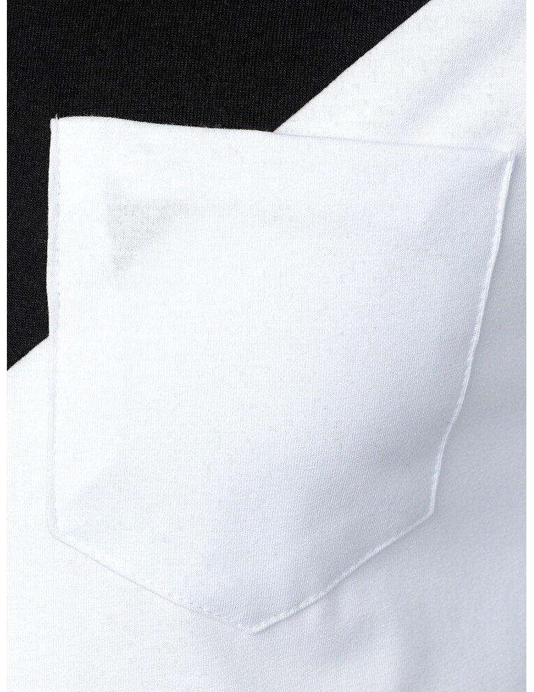 Golf Shirts - Mens Tricolor Patchwork Long Sleeve Golf Shirts With Chest Pocket